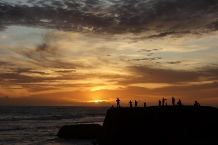 Galle fort ramparts at dusk, Sri Lanka