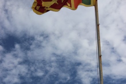 Sri Lanka flag aflutter