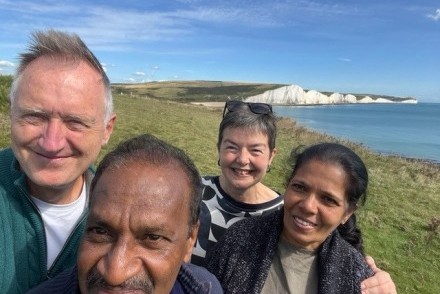 John, Pathi, Tracey and Suba at Seven Sisters, East Sussex, UK