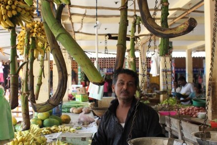 Banana seller, Batticaloa market, Sri Lanka