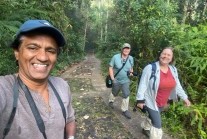 The Arnolds and Nihal trekking in Sinharaja Forest Reserve, Sri Lanka