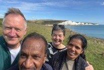 John, Pathi, Tracey and Suba at Seven Sisters, East Sussex, UK