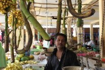Banana seller, Batticaloa market, Sri Lanka