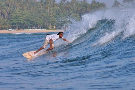 Surfing the waves, Sri Lanka