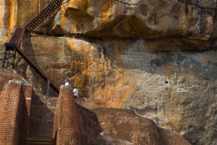 Lion's paws and the stairway to the summit, Sigiriya, Sri Lanka
