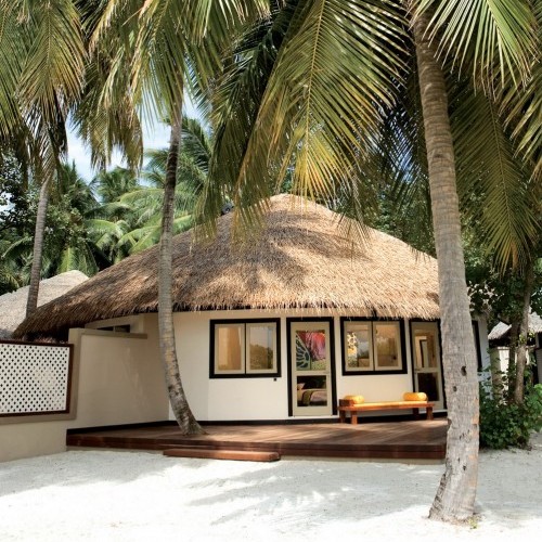 Beach villas are modelled on traditional cabanas, Maldives