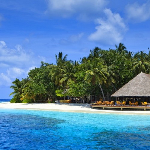 Typical Maldives island resort