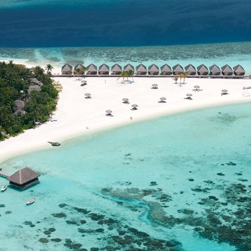 Aerial view of Moofushi Maldives